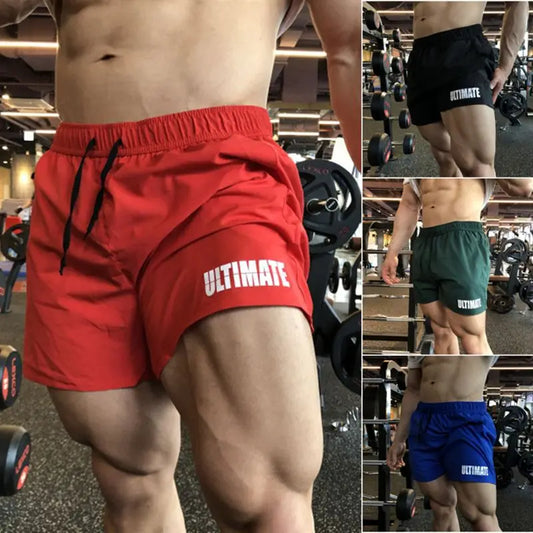 Sports Fitness Shorts Brother Three Quarter Pants Quick Dry Breathable Elastic Muscle Men Weight Dog Squat Plus Size M-3XL